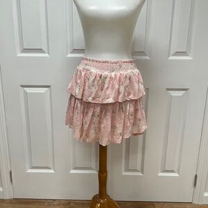 Love Shack Fancy Ruffle Mini Skirt Ballet Pink - Size S - NEW With Tags.